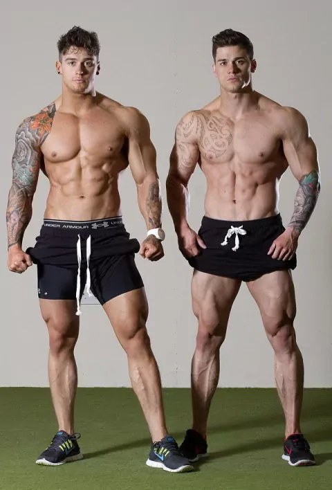 Льюис и Оуэн Харрисон — Близнецы-бодибилдеры, старающиеся сохранять одинаковое телосложение